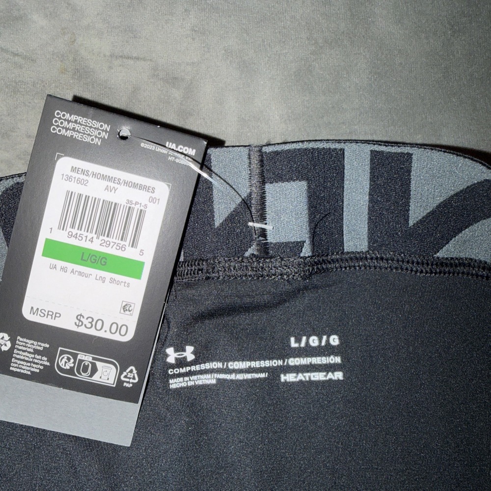 Under Armour UA HeatGear Armour Shorts Men's Black Compression Size L - Picture 3 of 3